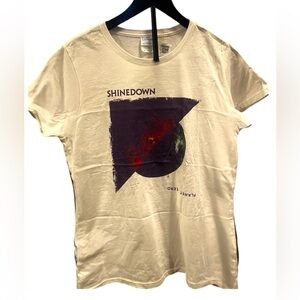 New! Shinedown Planet Zero White Short Sleeve T-Shirt